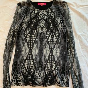 Catherine Malandrino abstract bridge blouse size M